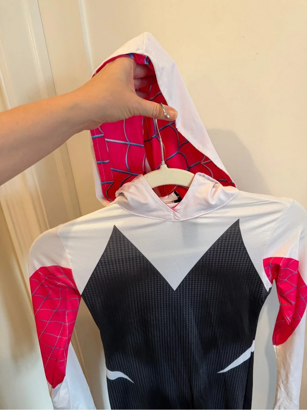 Gwen Stacy Spidergirl Jumpsuit Costume in Black, White & Pink